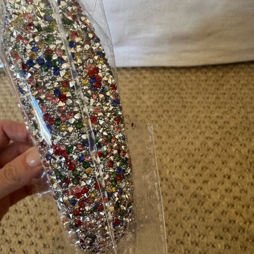 Multicolor Rhinestone Headband.new.lined - Picture 2 of 4